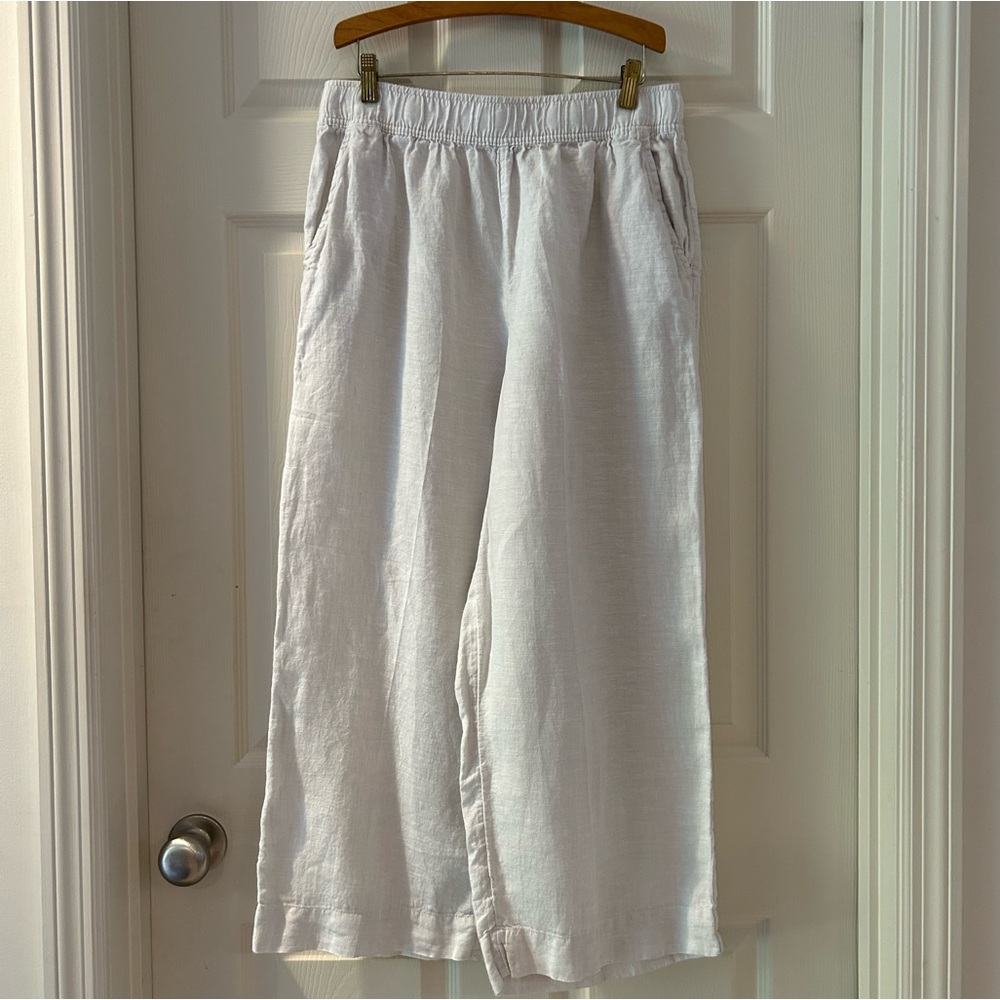 Tahari White Linen Pants